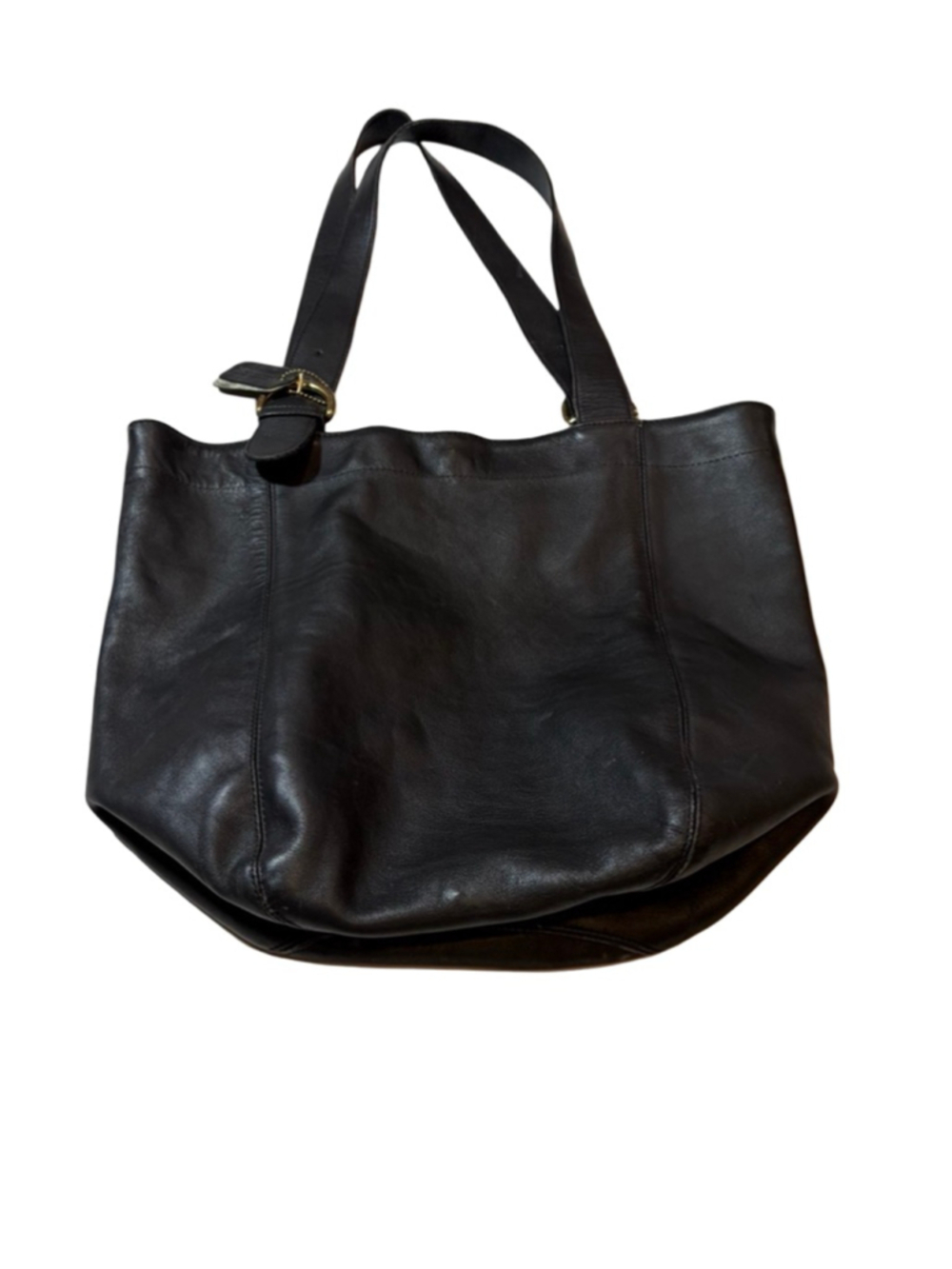 Vintage Coach Soho Duffle Black Leather Large Slouchy Bag Brass USA read